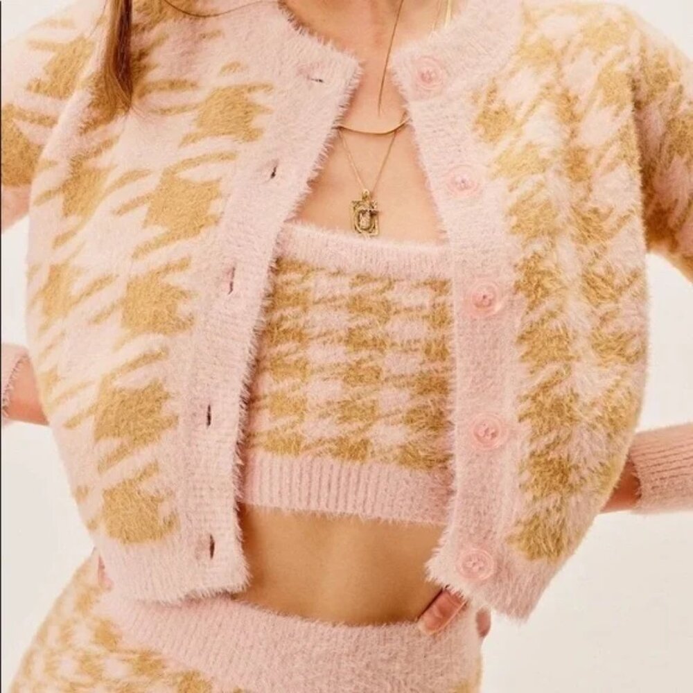 For Love & Lemons Faux Mohair Cher Cardigan like new - Picture 5 of 8